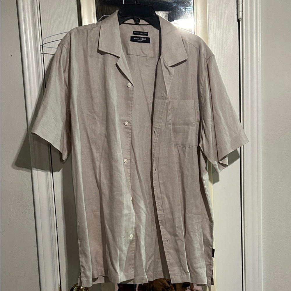 Kenneth Cole Beige Short Sleeve Shirt
